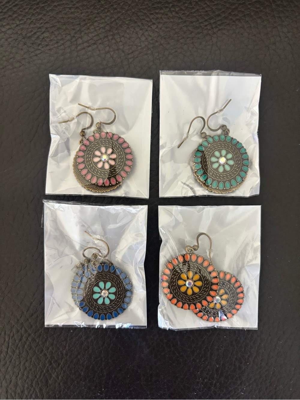Boho Floral Round Dangle Earrings - Pick 1 (Buy Now)